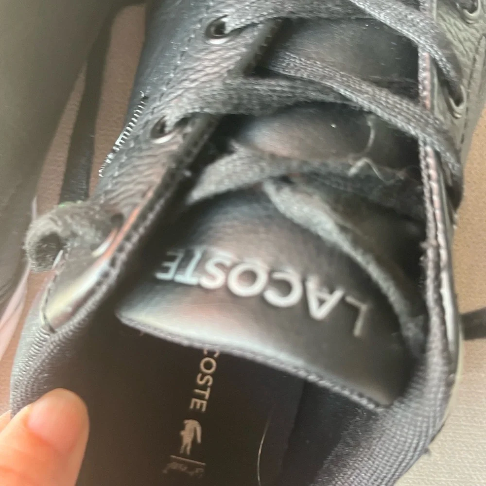Lacoste Black Leather Sneakers for Men size 8